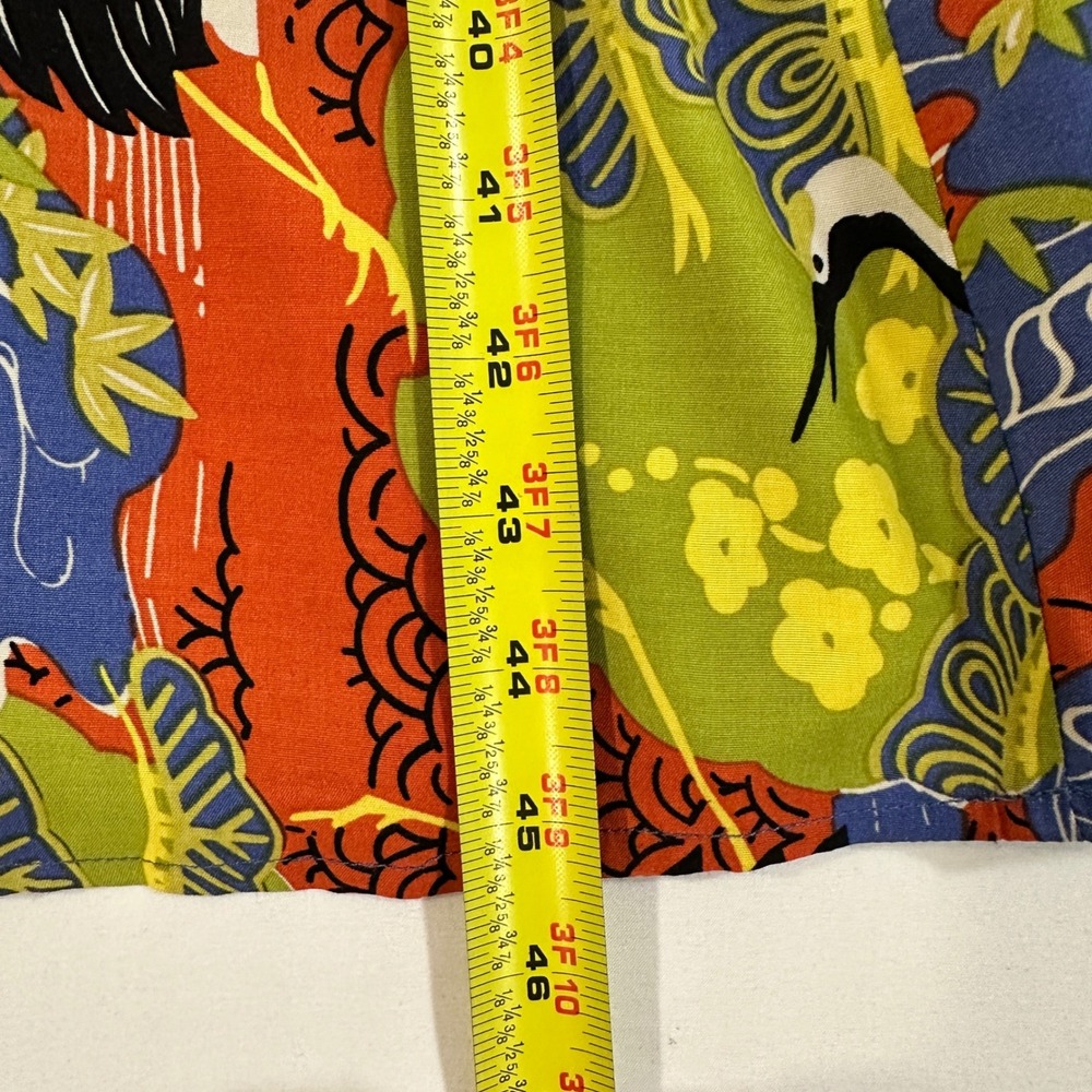 Trashy Diva Candice Gwinn Crane Print Dress Womens 14 Rayon V Neck Rockabilly - Picture 8 of 8